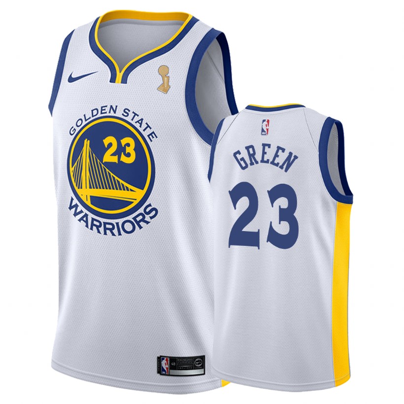 Warriors Male Draymond Green #23 2018 Finals Champs Association White Jersey