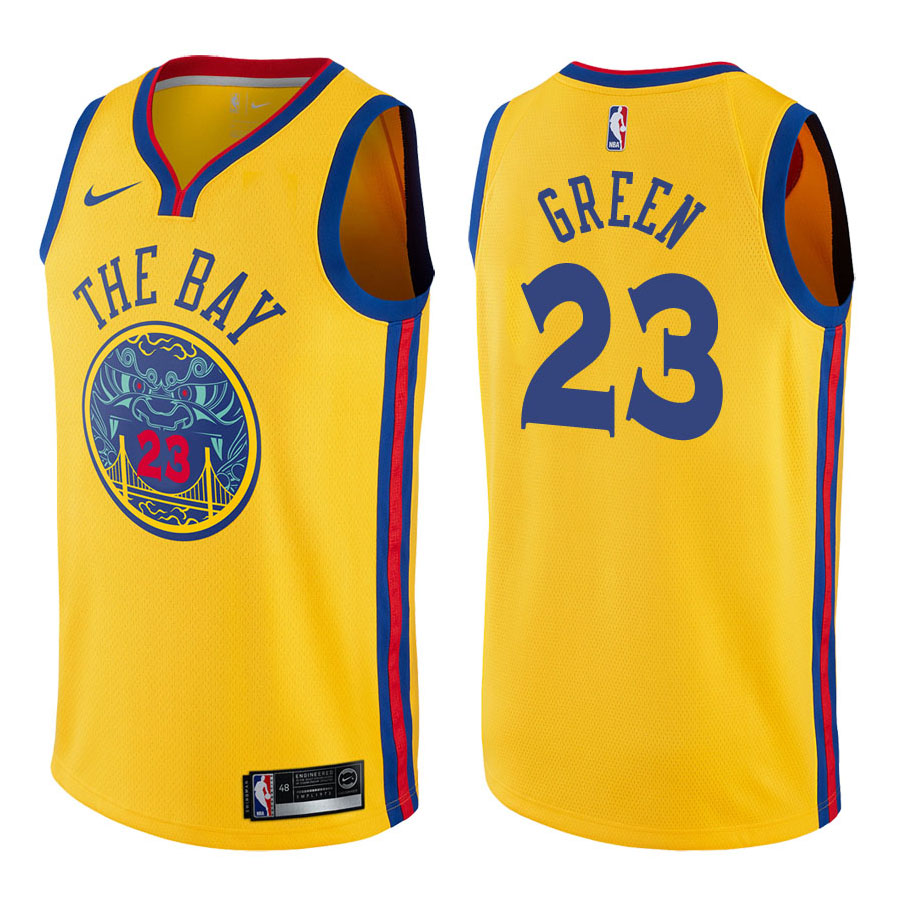 Warriors Male Draymond Green #23 City Edition Gold Jersey