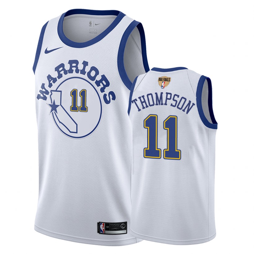 Warriors Male Klay Thompson #11 2018 NBA Finals Classic White Jersey