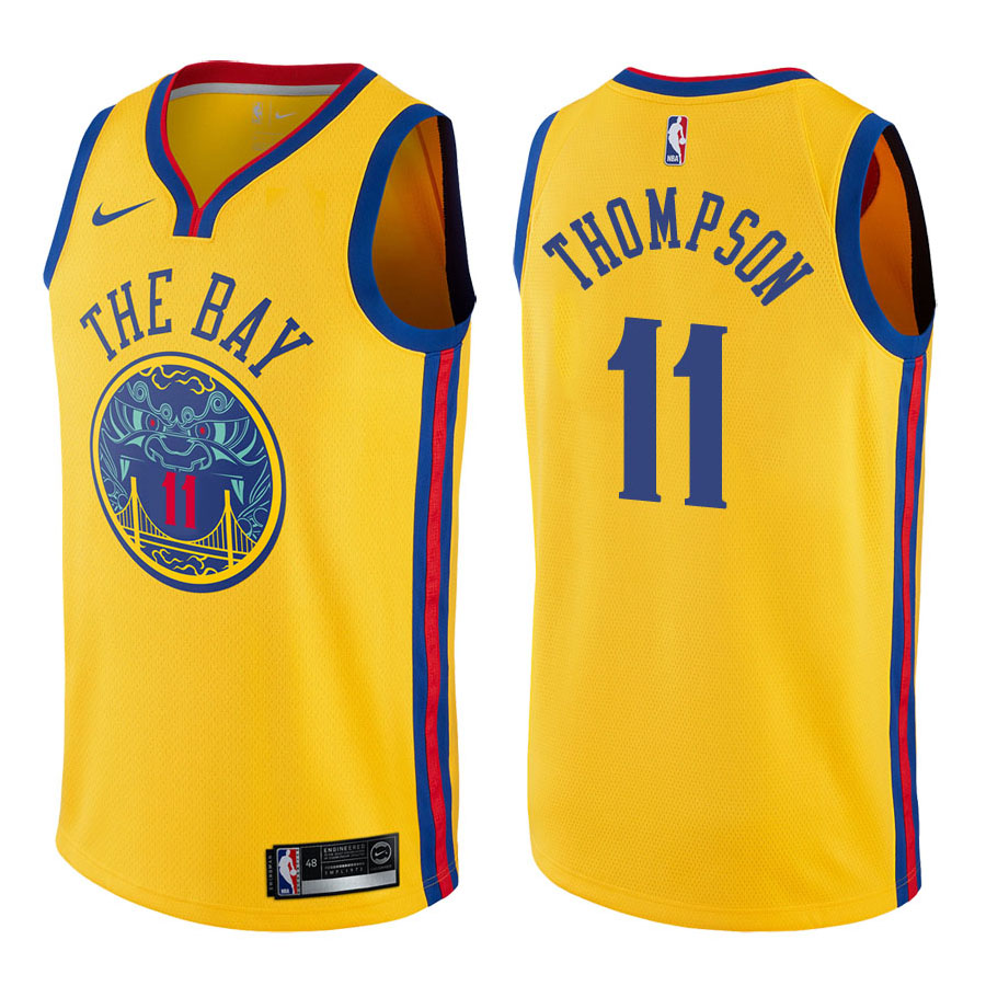 Warriors Male Klay Thompson #11 City Edition Gold Jersey