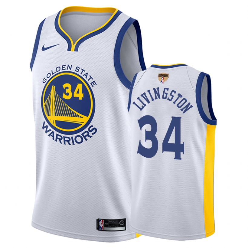 Warriors Male Shaun Livingston #34 Finals Bound Association White Jersey