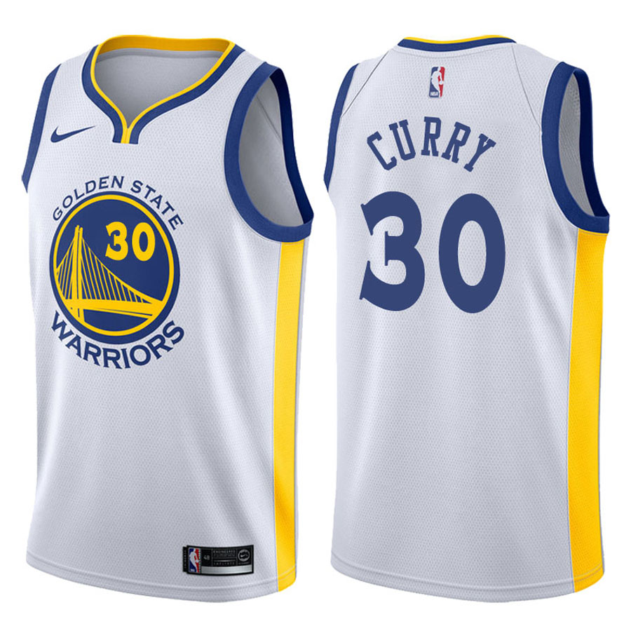 Warriors Male Stephen Curry #30 2017-18 Association White Jersey