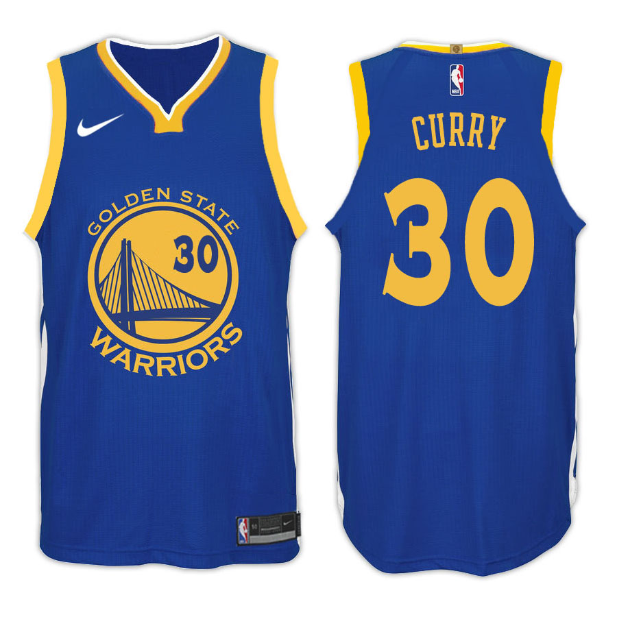 Warriors Male Stephen Curry #30 2017-18 New Season Royal Jersey