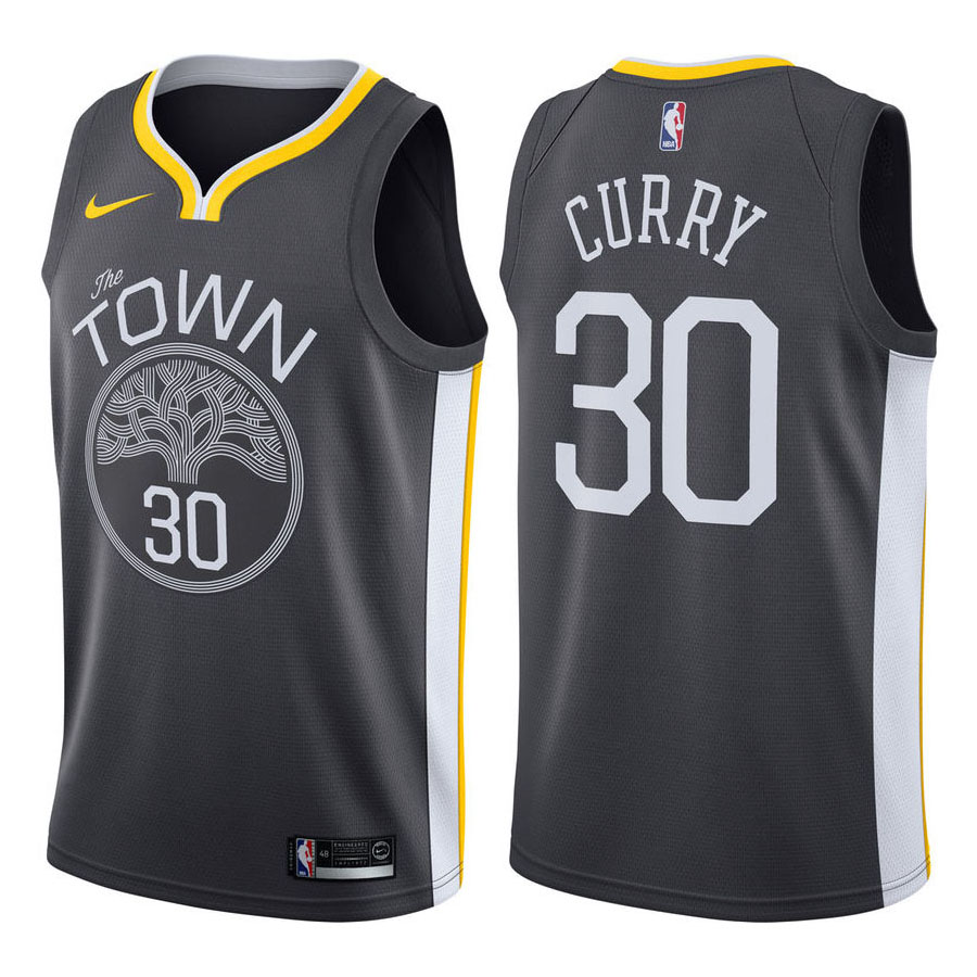 Warriors Male Stephen Curry #30 2017-18 Statement Black Jersey