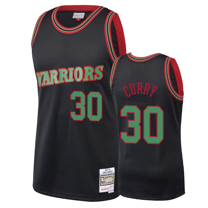 Warriors Male Stephen Curry #30 Classics Christmas Black Jersey