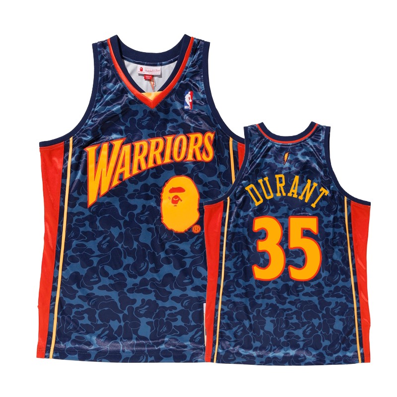Warriors Men's Kevin Durant #35 Bape Camo Navy Jersey