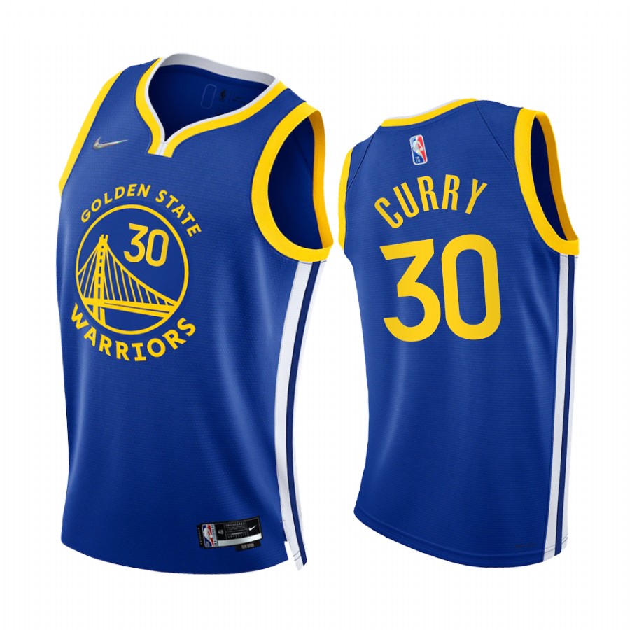 Warriors Stephen Curry 75th Diamond Anniversary Royal 2021-22 Jersey Icon Edition