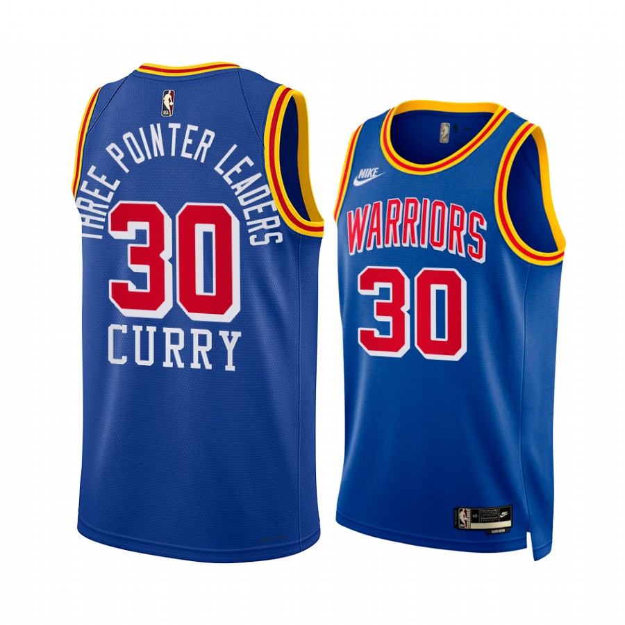 Warriors Stephen Curry Royal Classic Edition 3 Point Leaders #30 Jersey