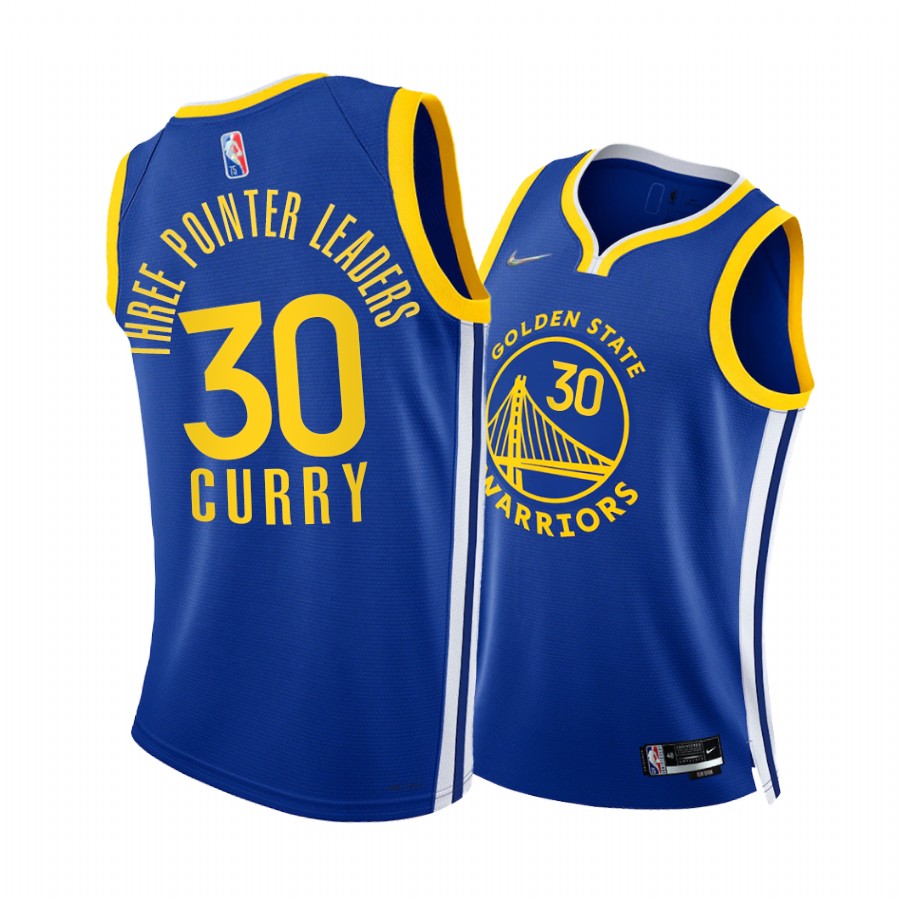 Warriors Stephen Curry Royal commemorative 3 Point Leaders #30 Jersey