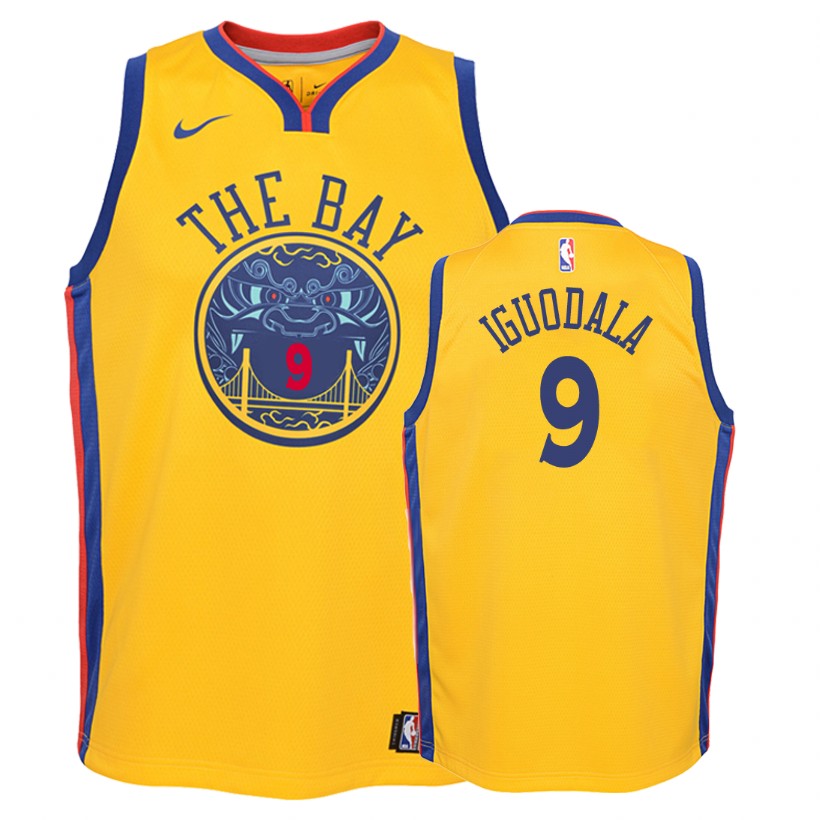Warriors Youth's Andre Iguodala #9 City Edition Gold Jersey