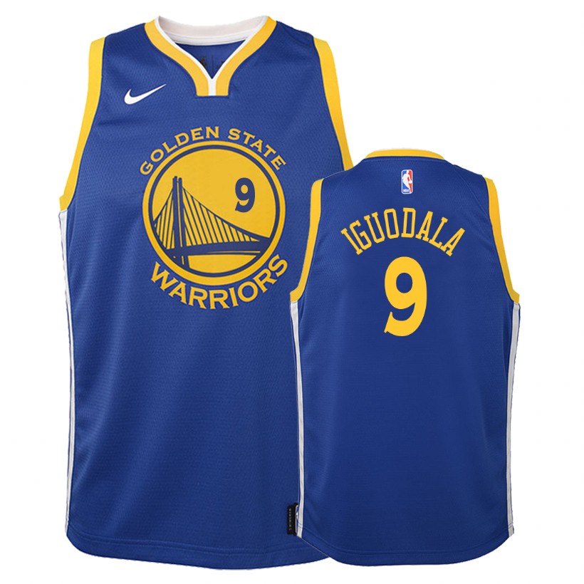 Warriors Youth's Andre Iguodala #9 Icon Edition Royal Jersey