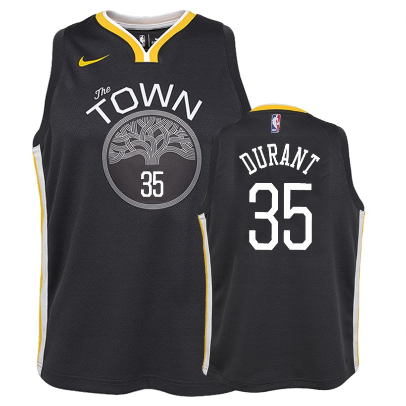 Warriors Youth's Kevin Durant #35 Statement Edition Gray Jersey