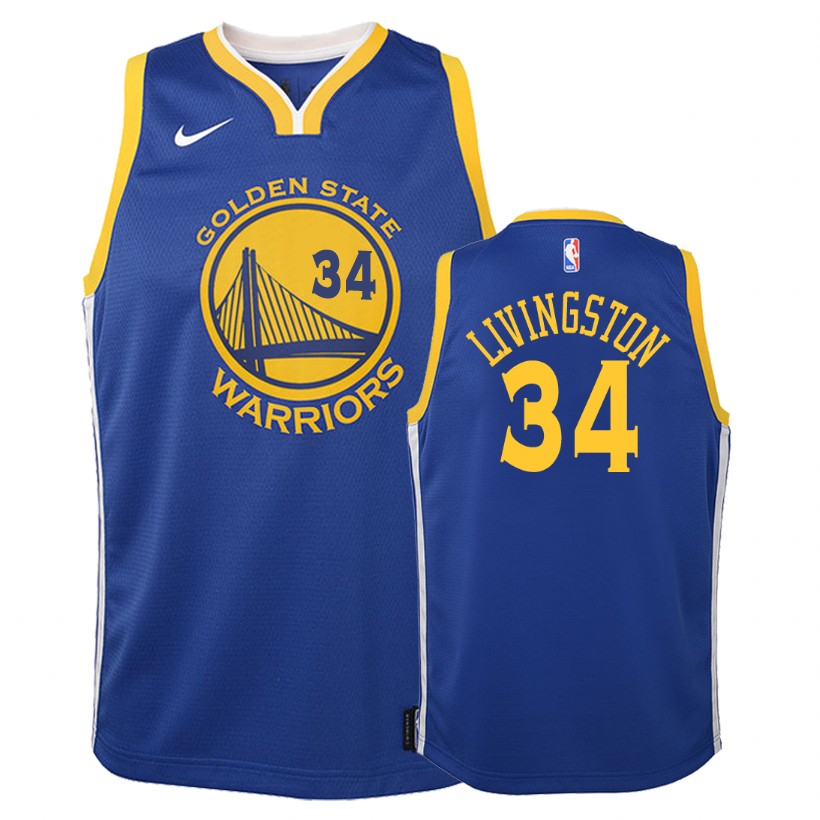 Warriors Youth's Shaun Livingston #34 Icon Edition Royal Jersey