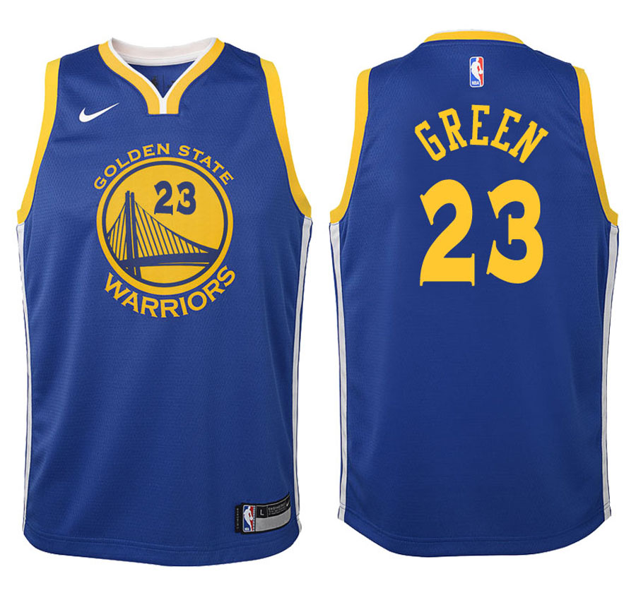Warriors Youth Draymond Green #23 2017-18 Icon Blue Jersey