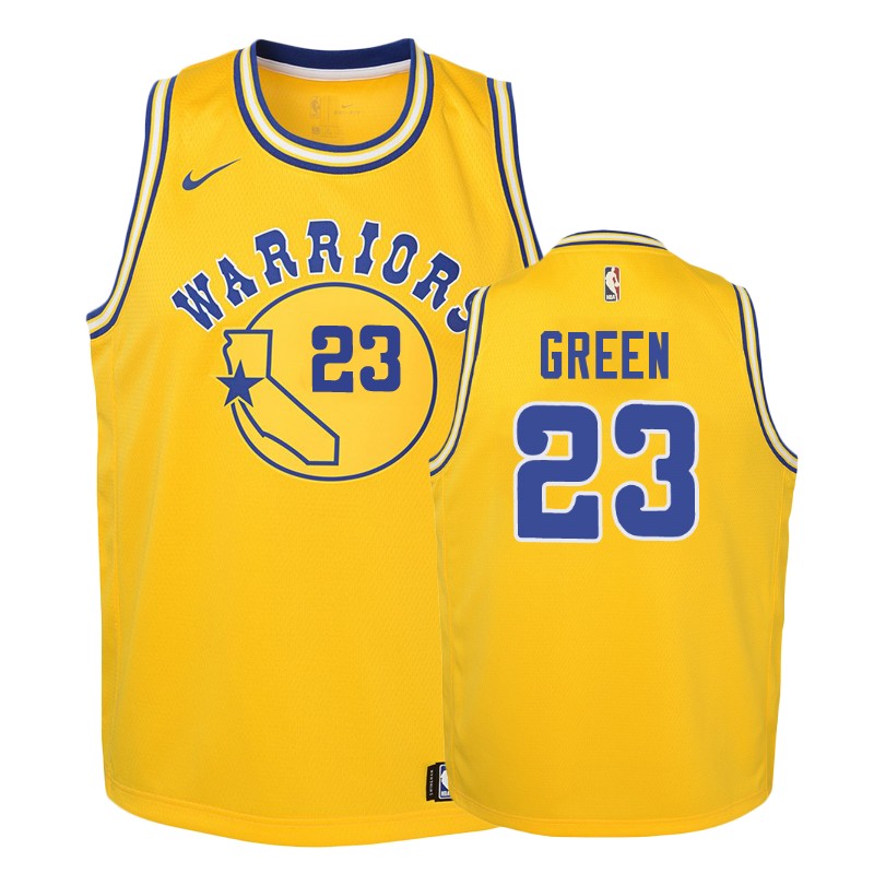 Warriors Youth Draymond Green #23 2018-19 Hardwood Classics Gold Jersey