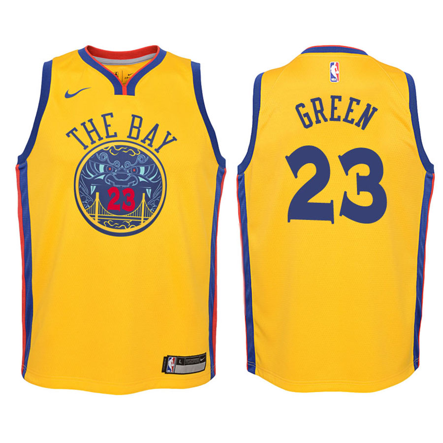 Warriors Youth Draymond Green #23 City Edition Gold Jersey
