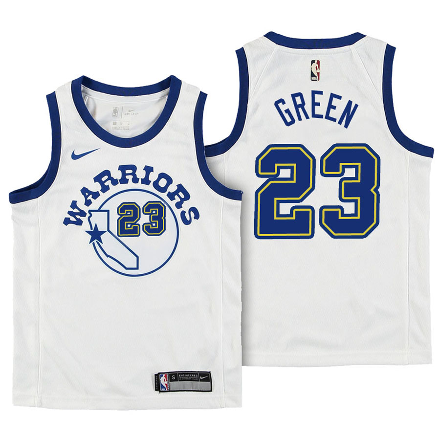 Warriors Youth Draymond Green #23 Hardwood Classic White Jersey