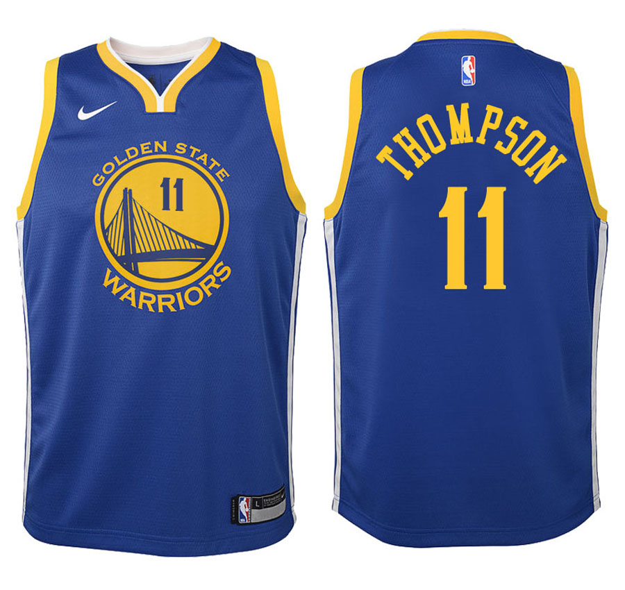 Warriors Youth Klay Thompson #11 2017-18 Icon Blue Jersey