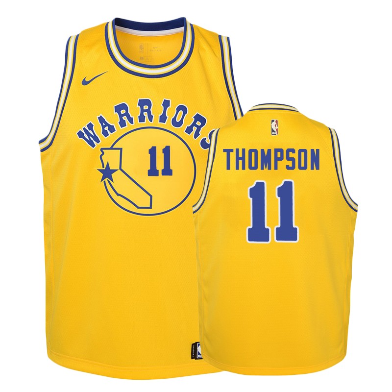 Warriors Youth Klay Thompson #11 2018-19 Hardwood Classics Gold Jersey