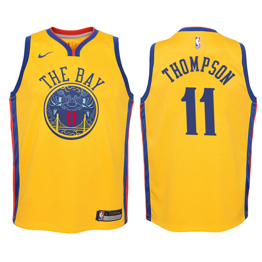 Warriors Youth Klay Thompson #11 City Edition Gold Jersey