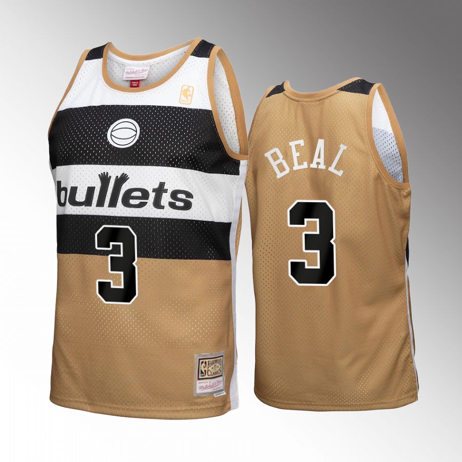 Washington Bullets Bradley Beal Gold Reload 3.0 Men Jersey Mitchell Ness