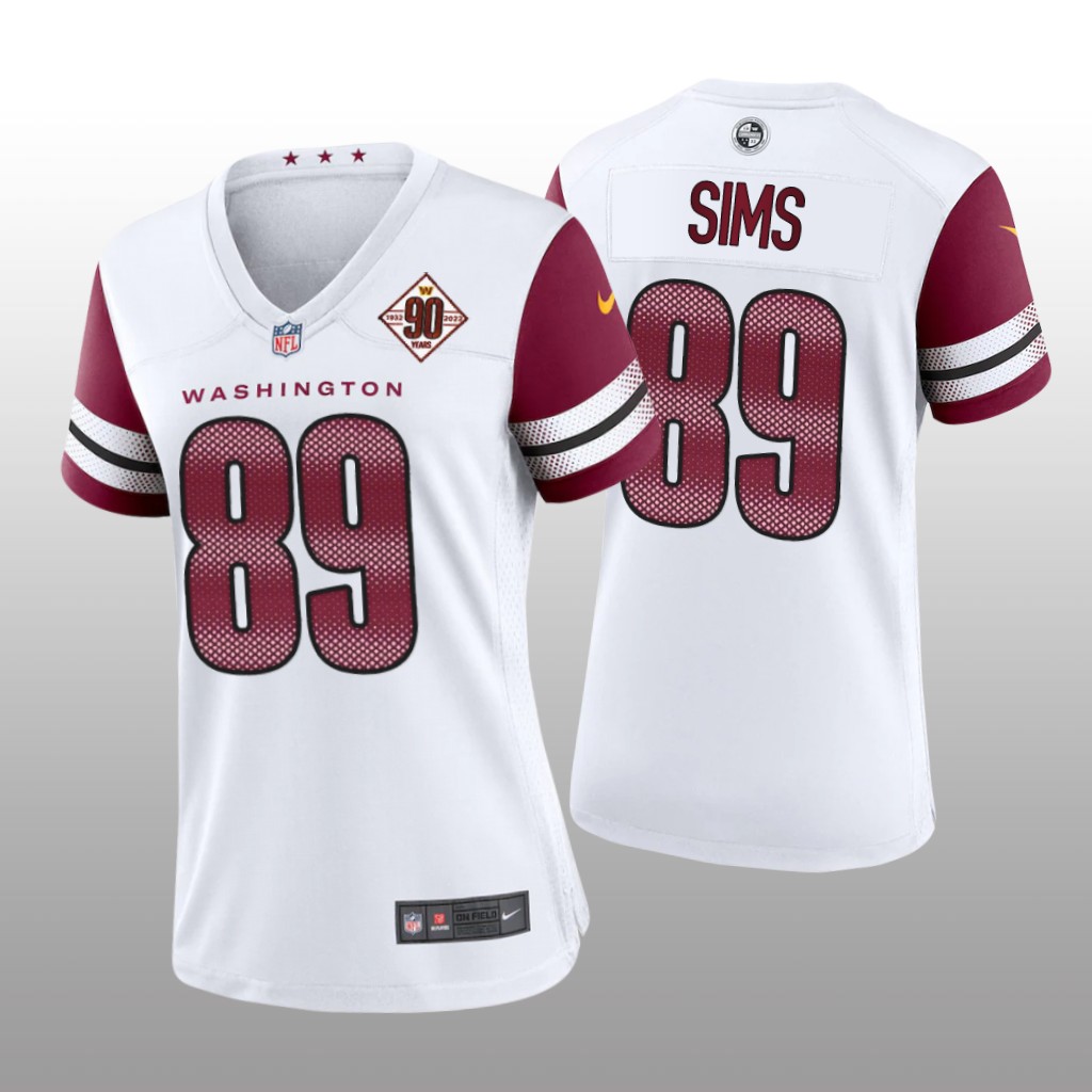 Washington Commanders Cam Sims White Jersey 90th Anniversary - Women's