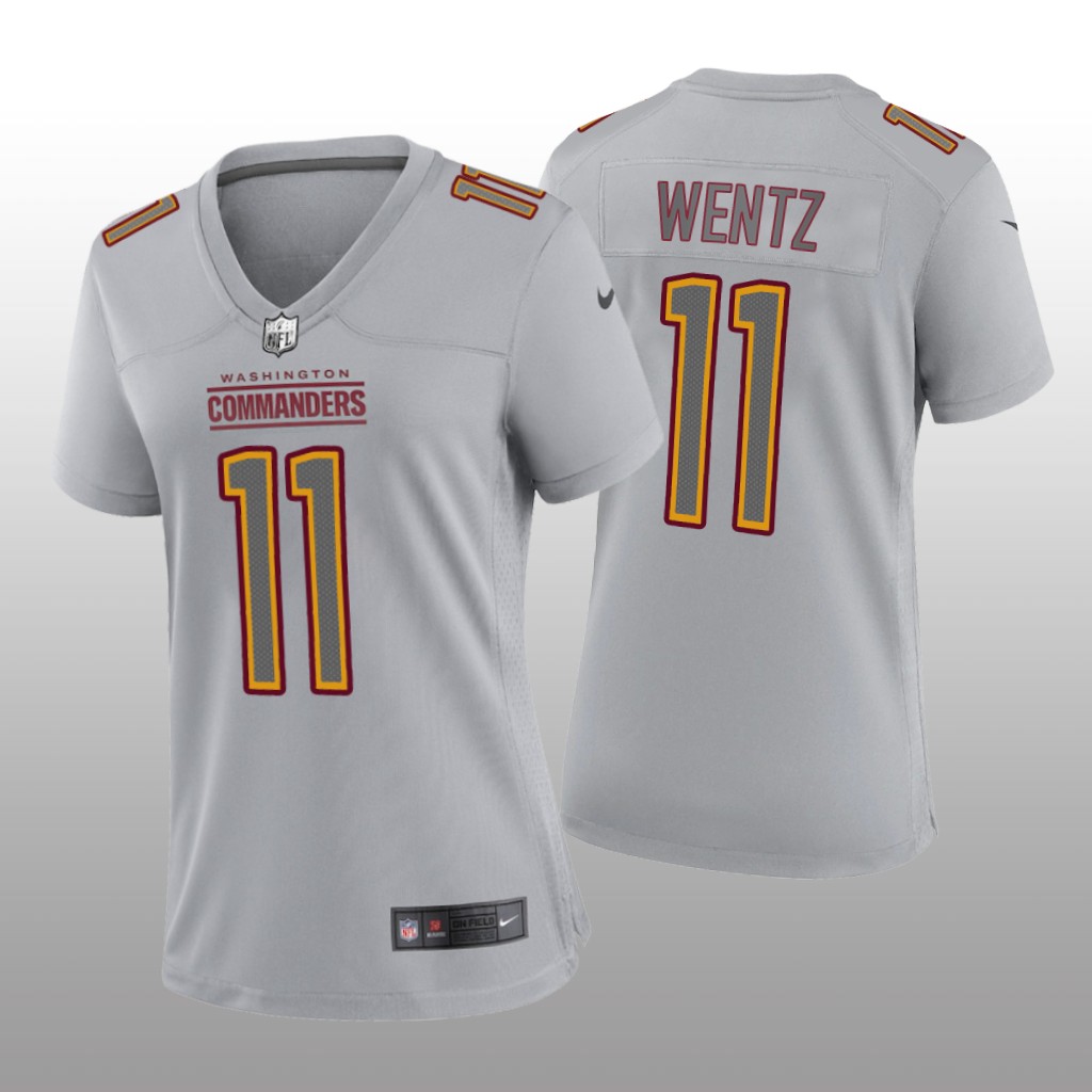 Washington Commanders Carson Wentz Gray Jersey Atmosphere Fashion Game - Women's