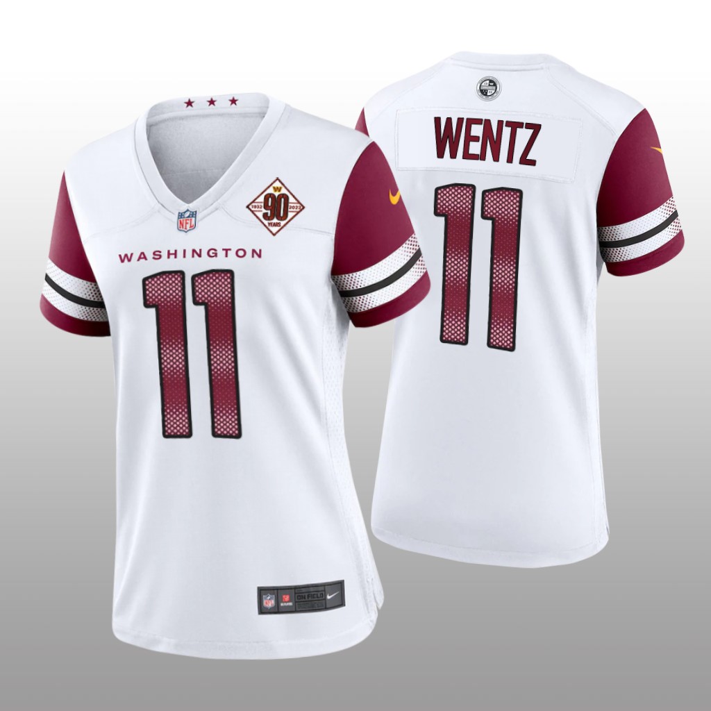 Washington Commanders Carson Wentz White Jersey 90th Anniversary - Women's