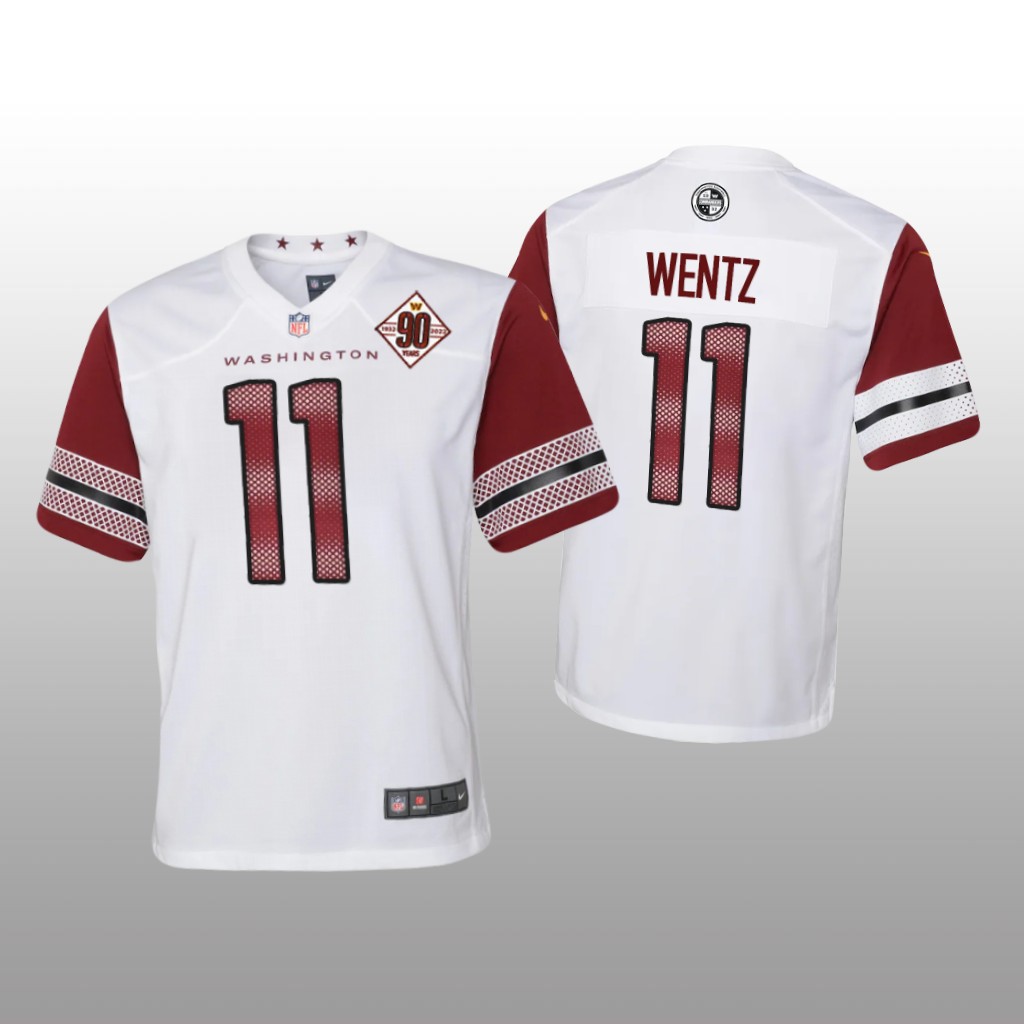 Washington Commanders Carson Wentz White Jersey 90th Anniversary - Youth