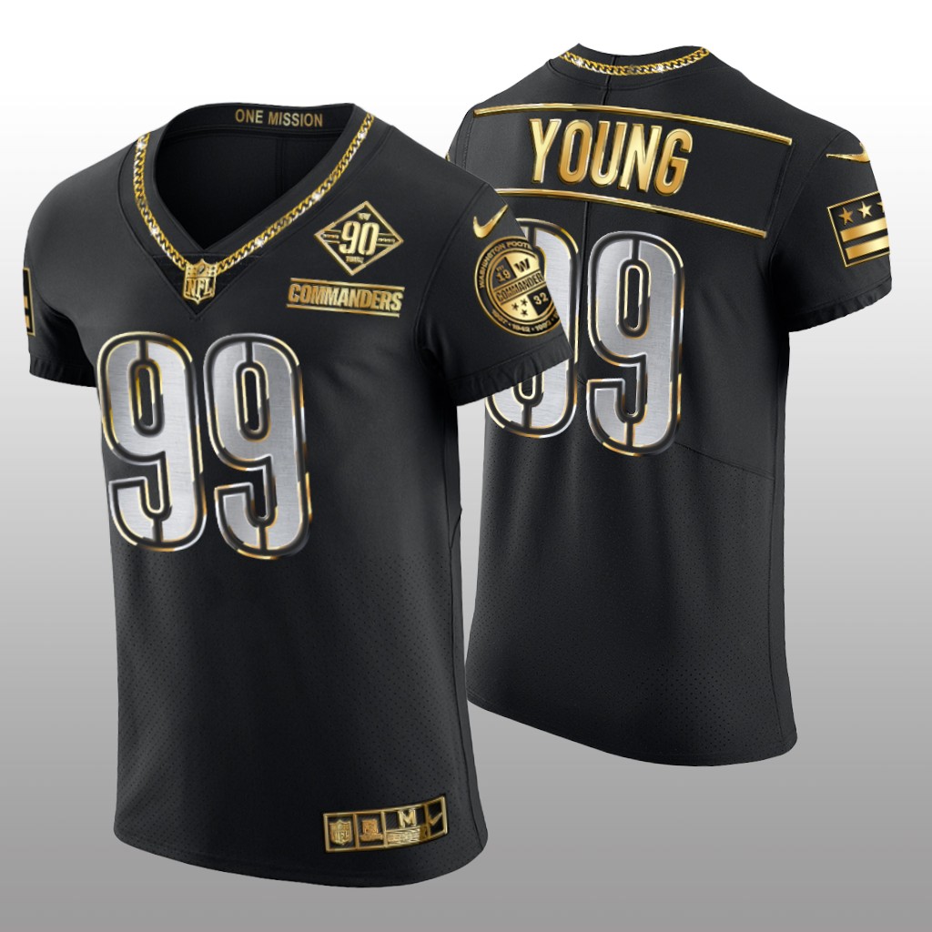 Washington Commanders Chase Young Black Gold Elite 90th Anniversary - Men's