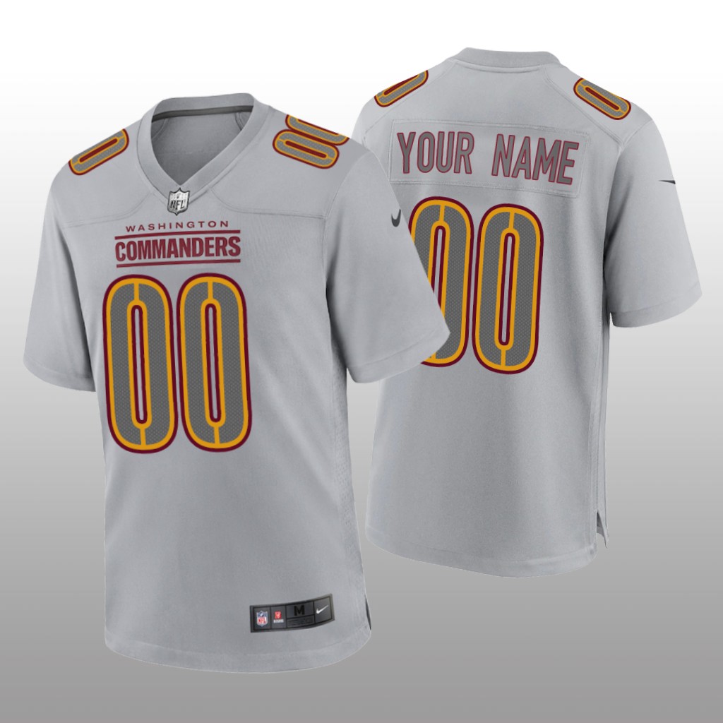 Washington Commanders Custom Gray Jersey Atmosphere Fashion Game - Men's
