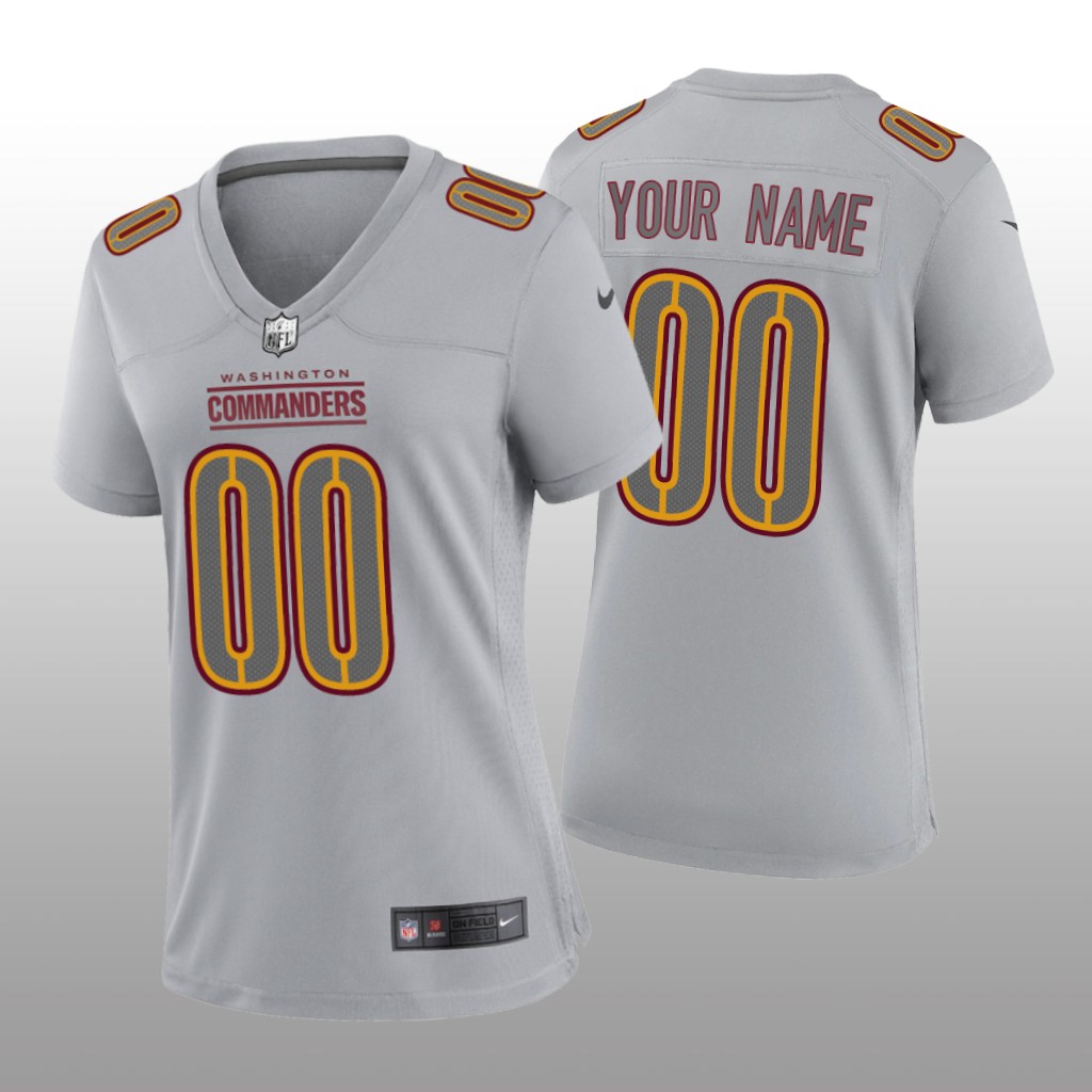 Washington Commanders Custom Gray Jersey Atmosphere Fashion Game - Women's