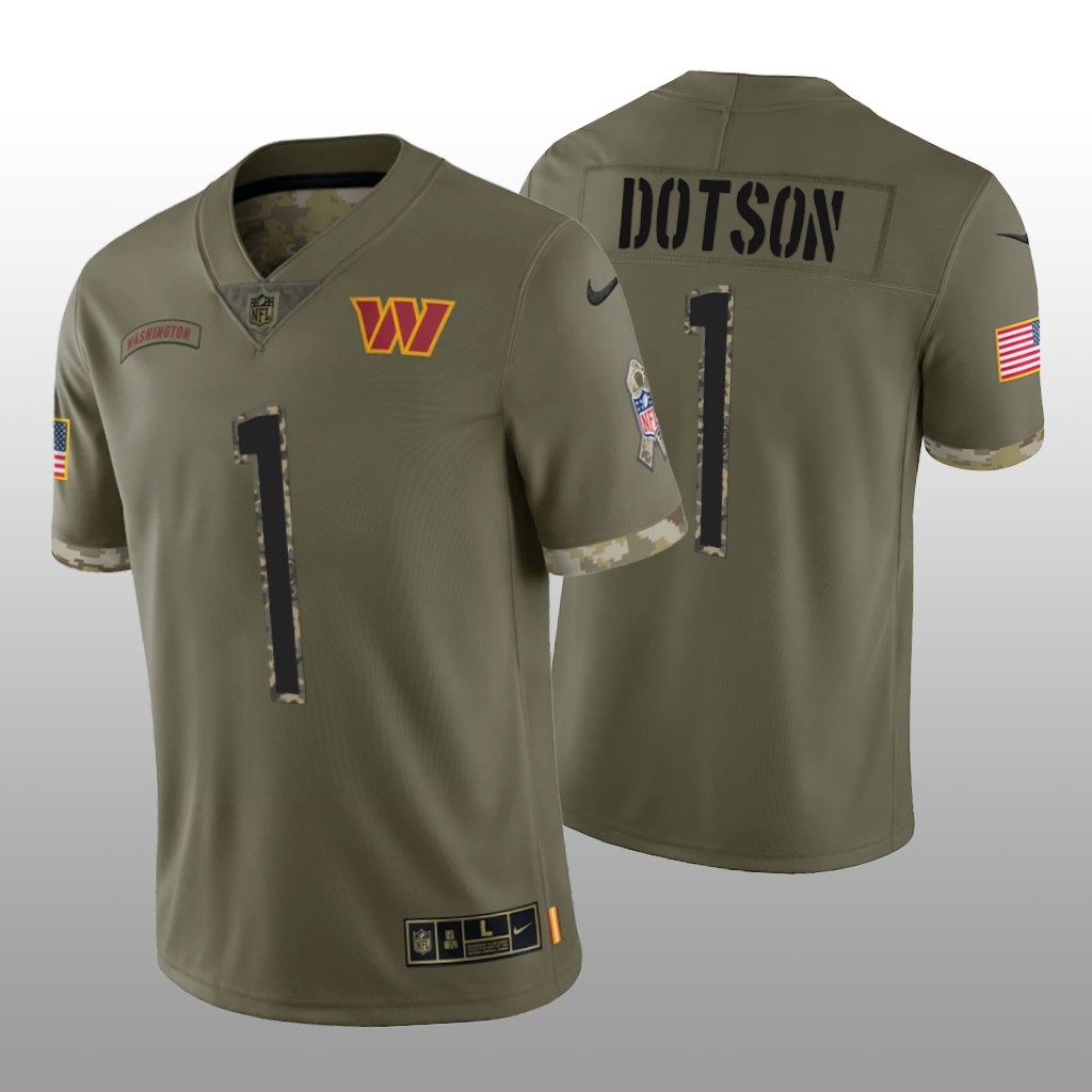 Washington Commanders Jahan Dotson Olive Limited Jersey 2022 Salute To Service - Men's
