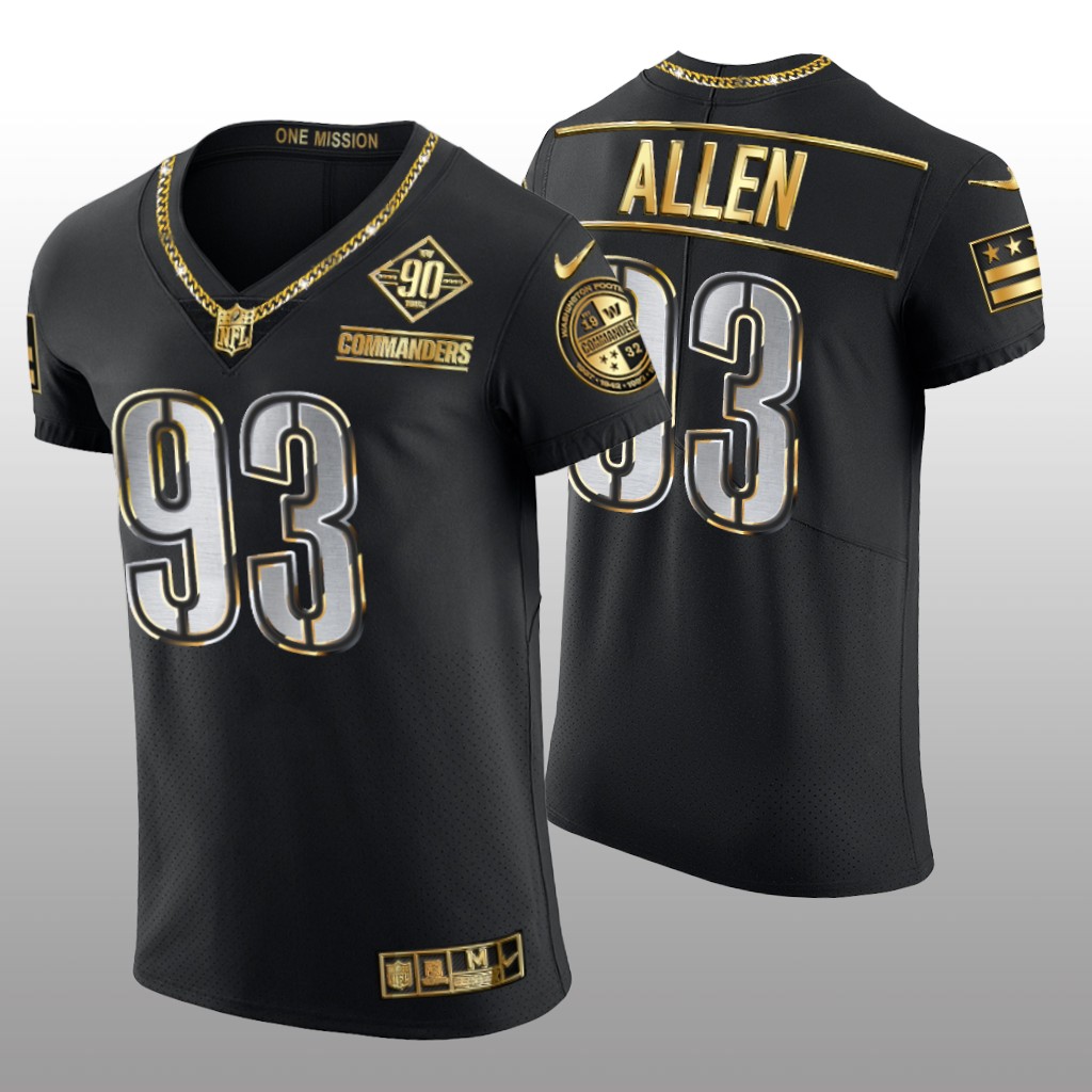 Washington Commanders Jonathan Allen Black Gold Elite 90th Anniversary - Men's