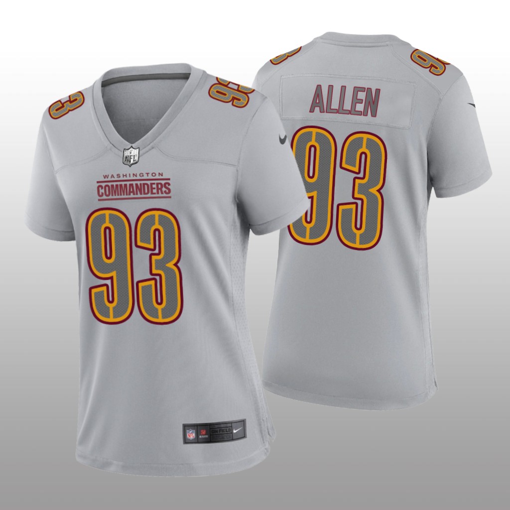 Washington Commanders Jonathan Allen Gray Jersey Atmosphere Fashion Game - Women's