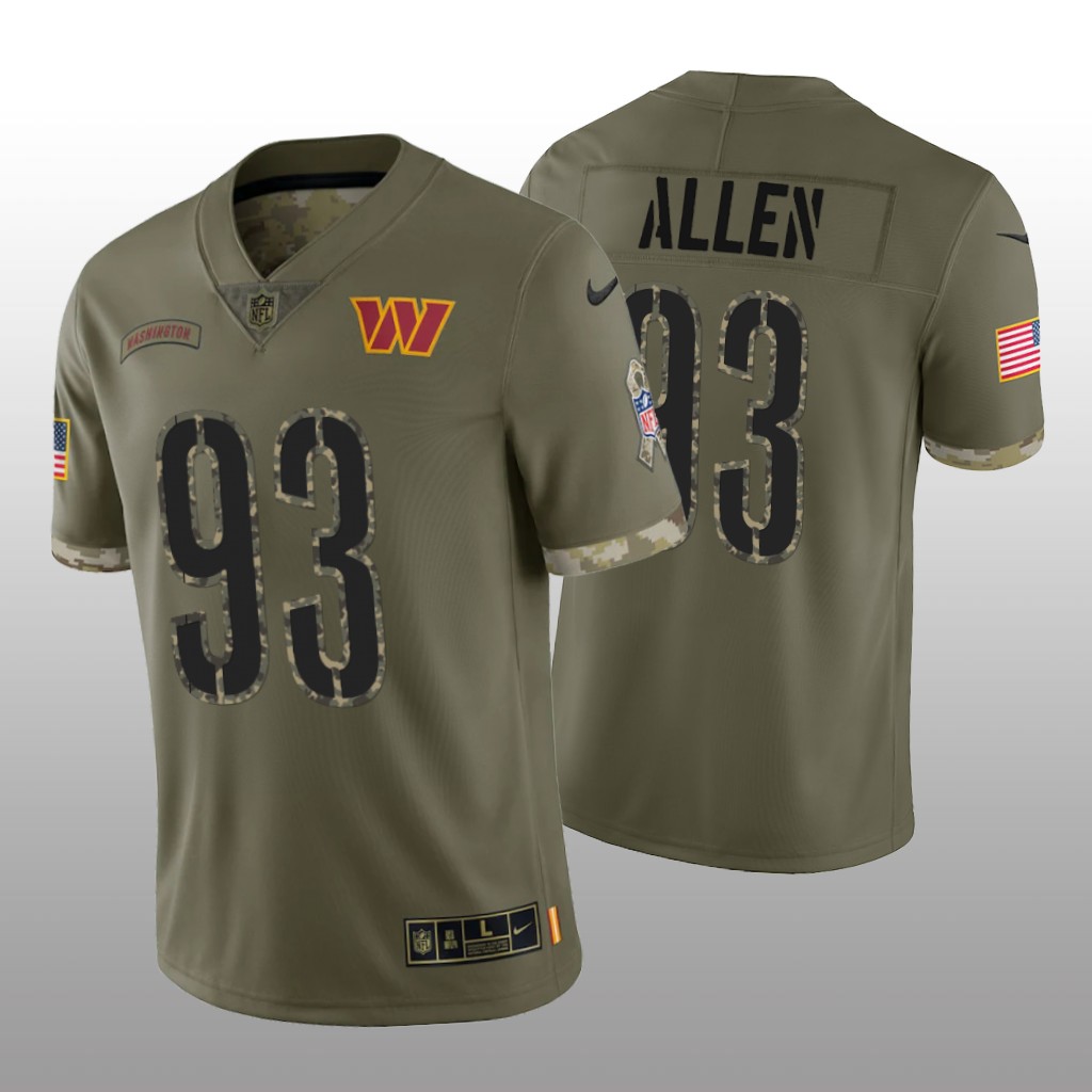 Washington Commanders Jonathan Allen Olive Limited Jersey 2022 Salute To Service - Men's