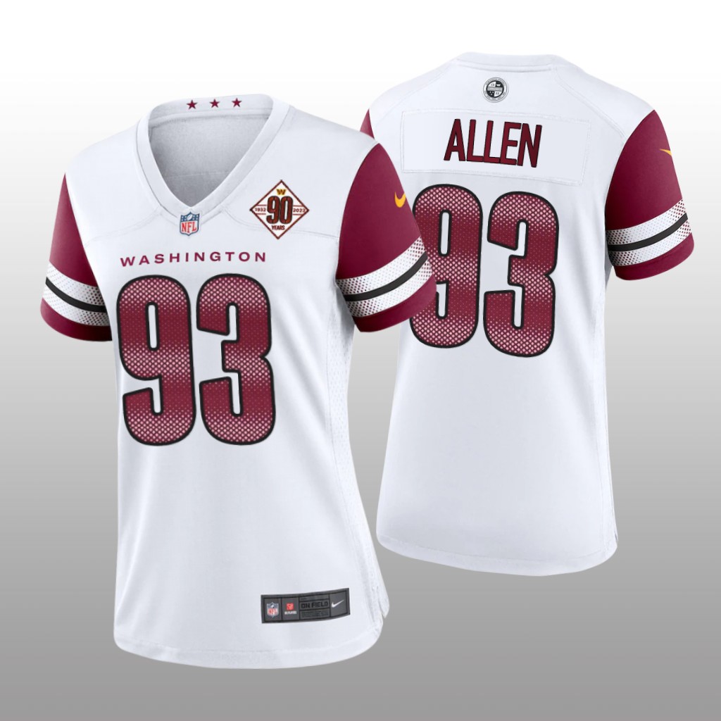 Washington Commanders Jonathan Allen White Jersey 90th Anniversary - Women's