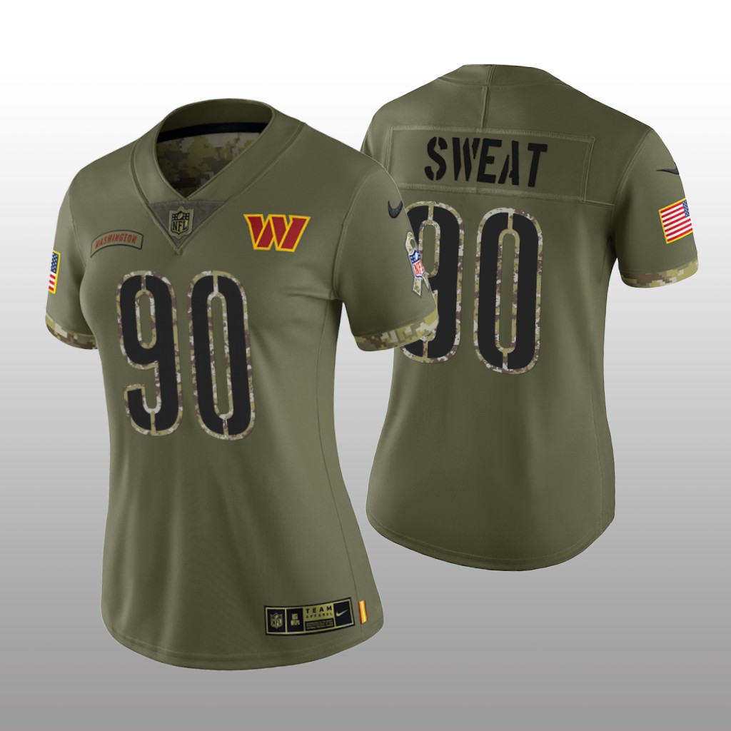 Washington Commanders Montez Sweat Olive Limited Jersey 2022 Salute To Service - Women's