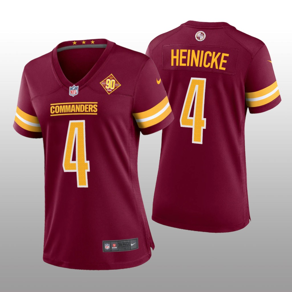 Washington Commanders Taylor Heinicke Burgundy Jersey 90th Anniversary - Women's