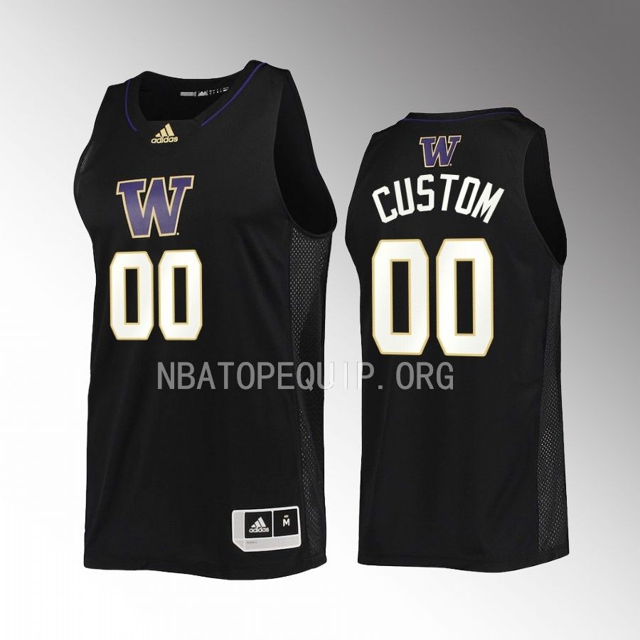 Washington Huskies Custom Jersey 2022-23 Swingman  Black Uniform