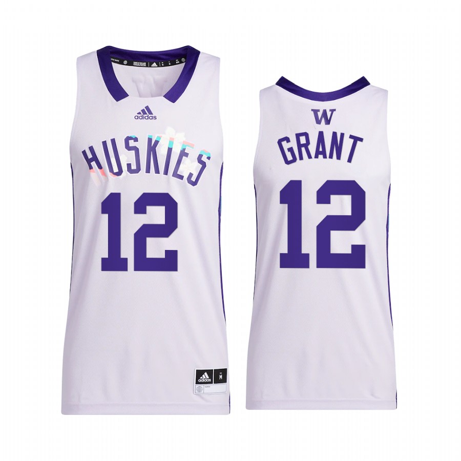 Washington Huskies Jackson Grant Jersey 2022 Honoring Black Excellence White  Uniform