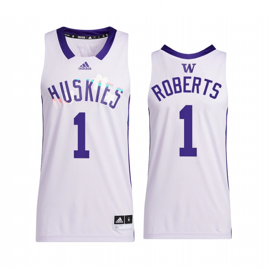 Washington Huskies Nate Roberts Jersey 2022 Honoring Black Excellence White  Uniform