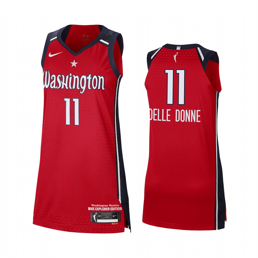 Washington Mystics Elena Delle Donne 2021 Explorer Edition #11 Jersey Women Red WNBA 25th