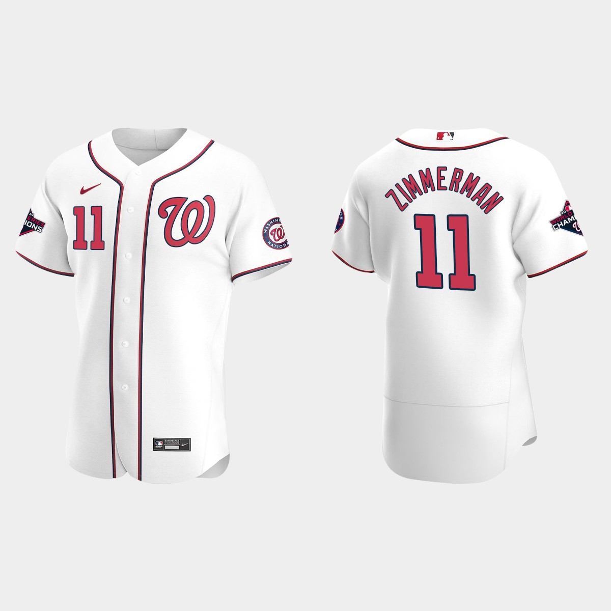 Washington Nationals 2019 World Series Champions Ryan Zimmerman White Home Jersey