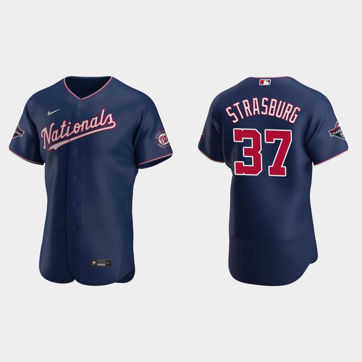Washington Nationals 2019 World Series Champions Stephen Strasburg Navy Alternate Jersey