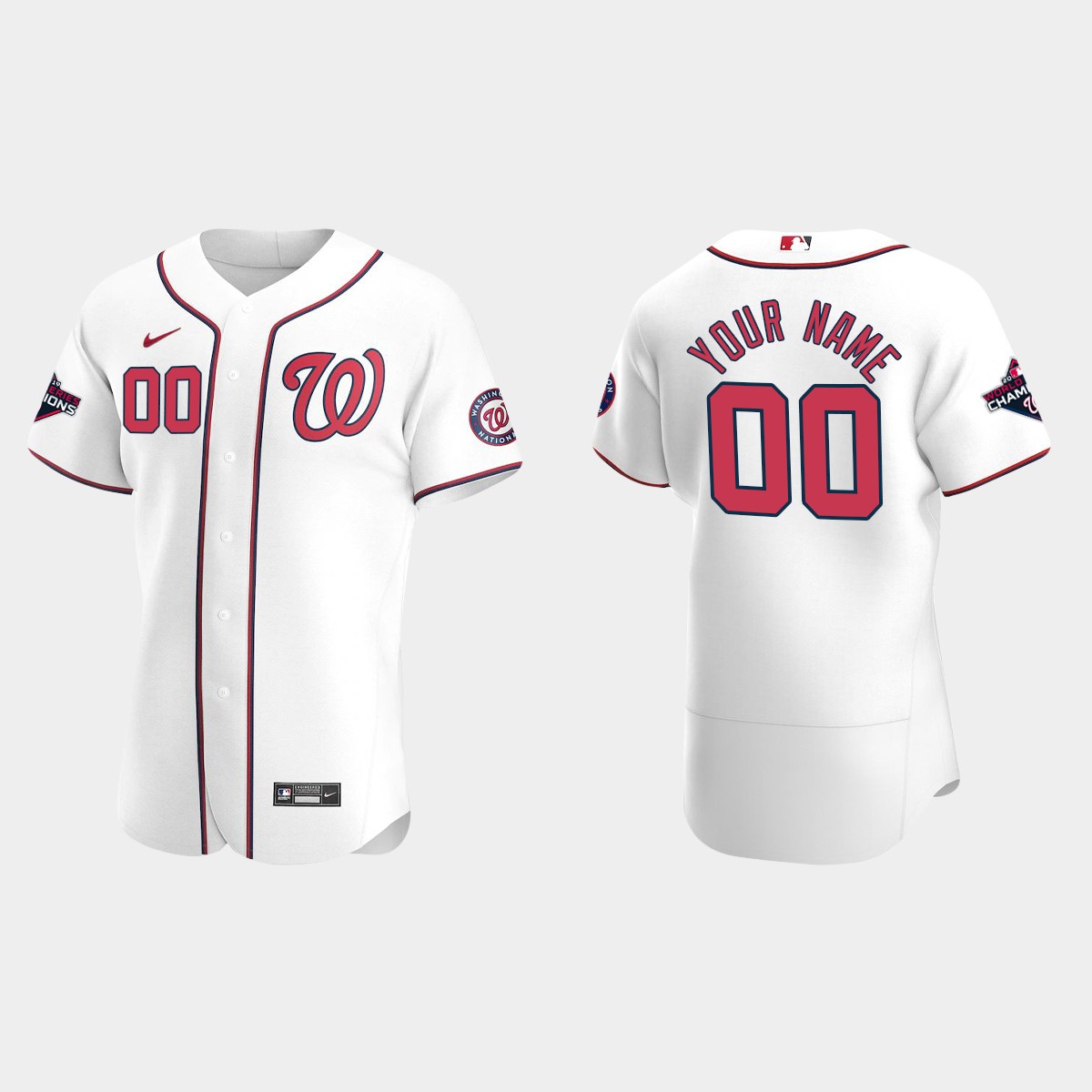 Washington Nationals 2019 World Series Champions White Home Custom Jersey