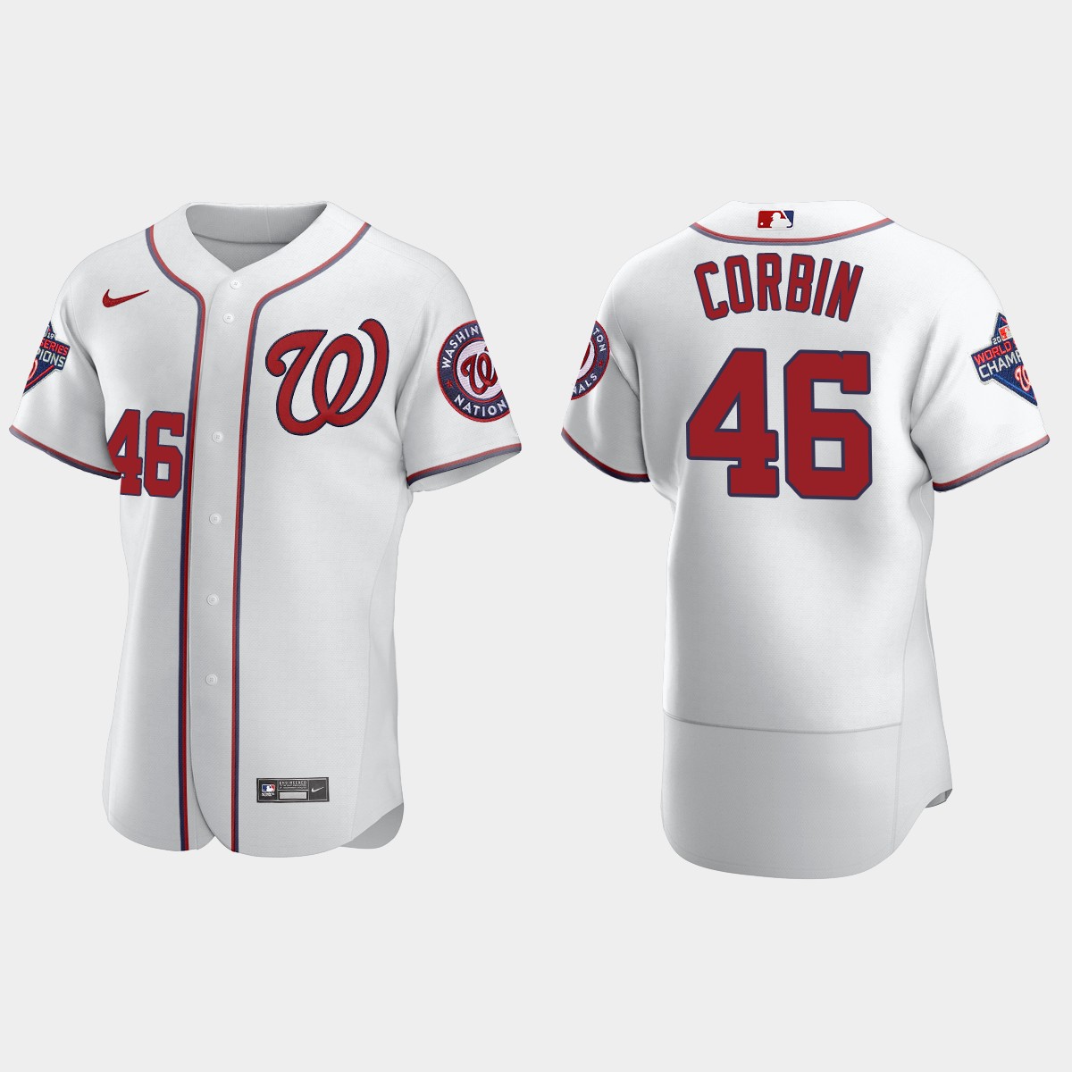 Washington Nationals Patrick Corbin #46 White Jersey
