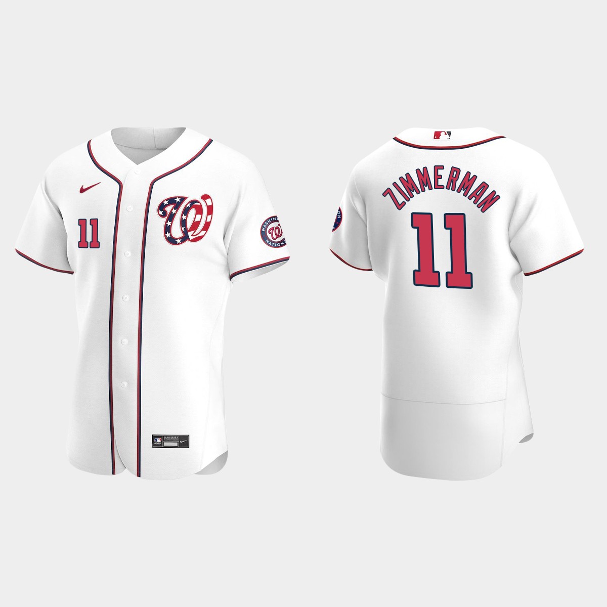 Washington Nationals Ryan Zimmerman #11 White Team Logo 2020 Alternate Jersey