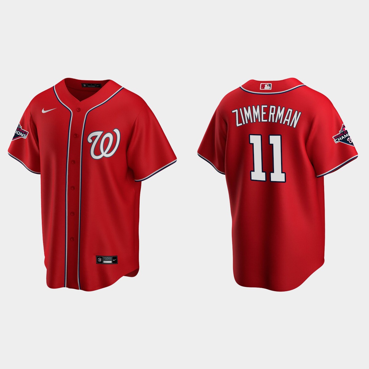 Washington Nationals Ryan Zimmerman 2019 World Series Champions Red Alternate Jersey