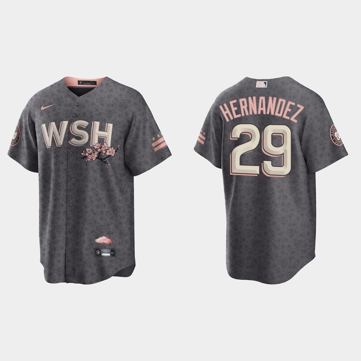 Washington Nationals Yadiel Hernandez 2022 City Connect Jersey - Gray